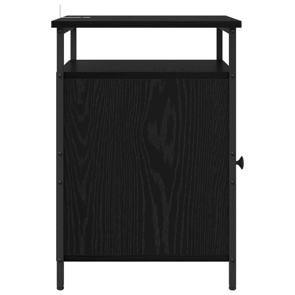 Nightstand Set of 2 Black Oak Effect 40 X 42 X 60 Cm