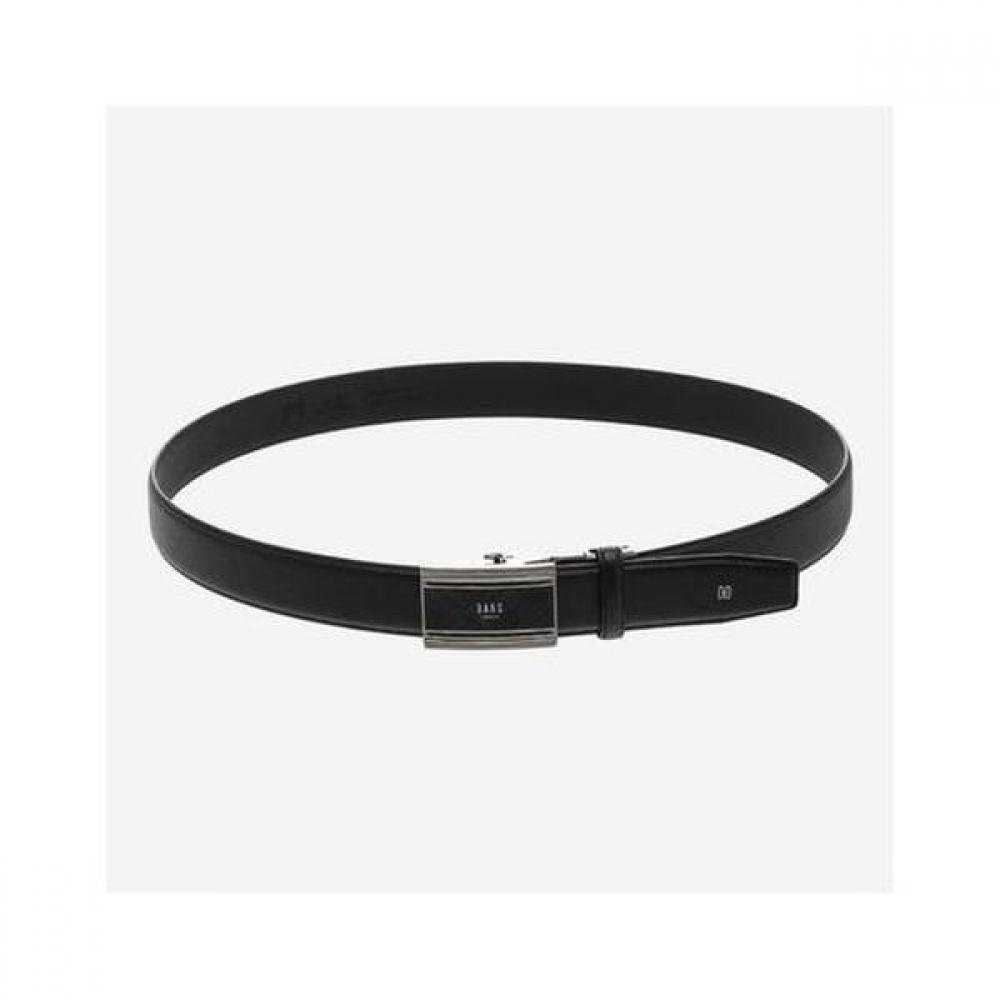 Daks Black Check Pattern Crystal Buckle Leather Automatic Belt