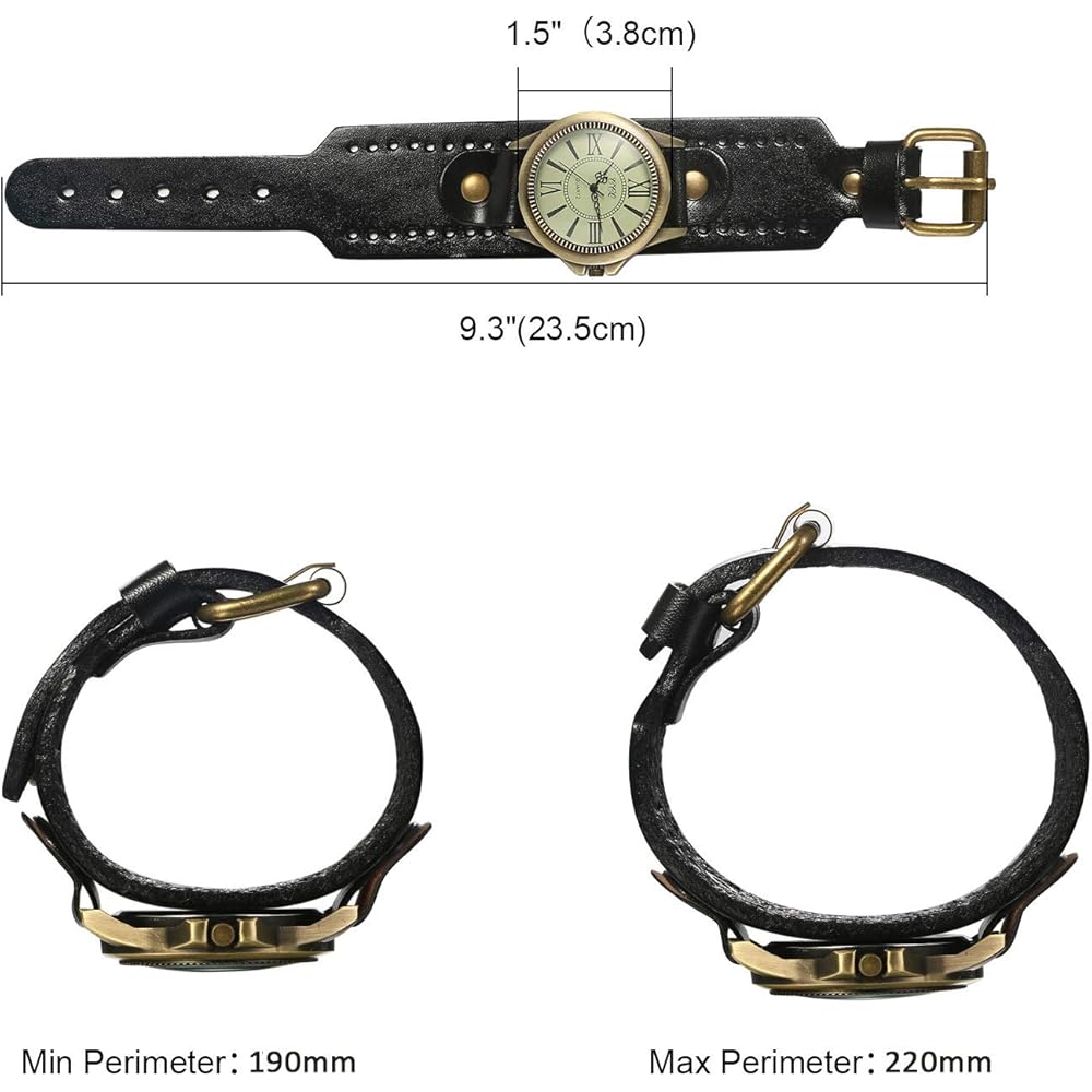 JewelryWe Antique Style Unisex Watch Retro Dial Frame Leather Alloy Brown Gift for Birthdays and Children's Day