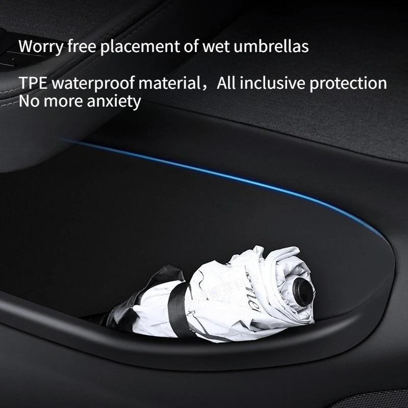 For Tesla Model Y/YL Juniper 2026 Car Door Side Storage Box TPE All-Inclusive Front Rear Door Slot Tray Organizer Accessories