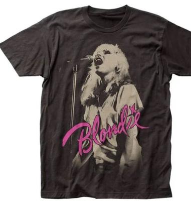 Blondie Mic Maglietta da Uomo Magliette da Uomo Donna Top Nero