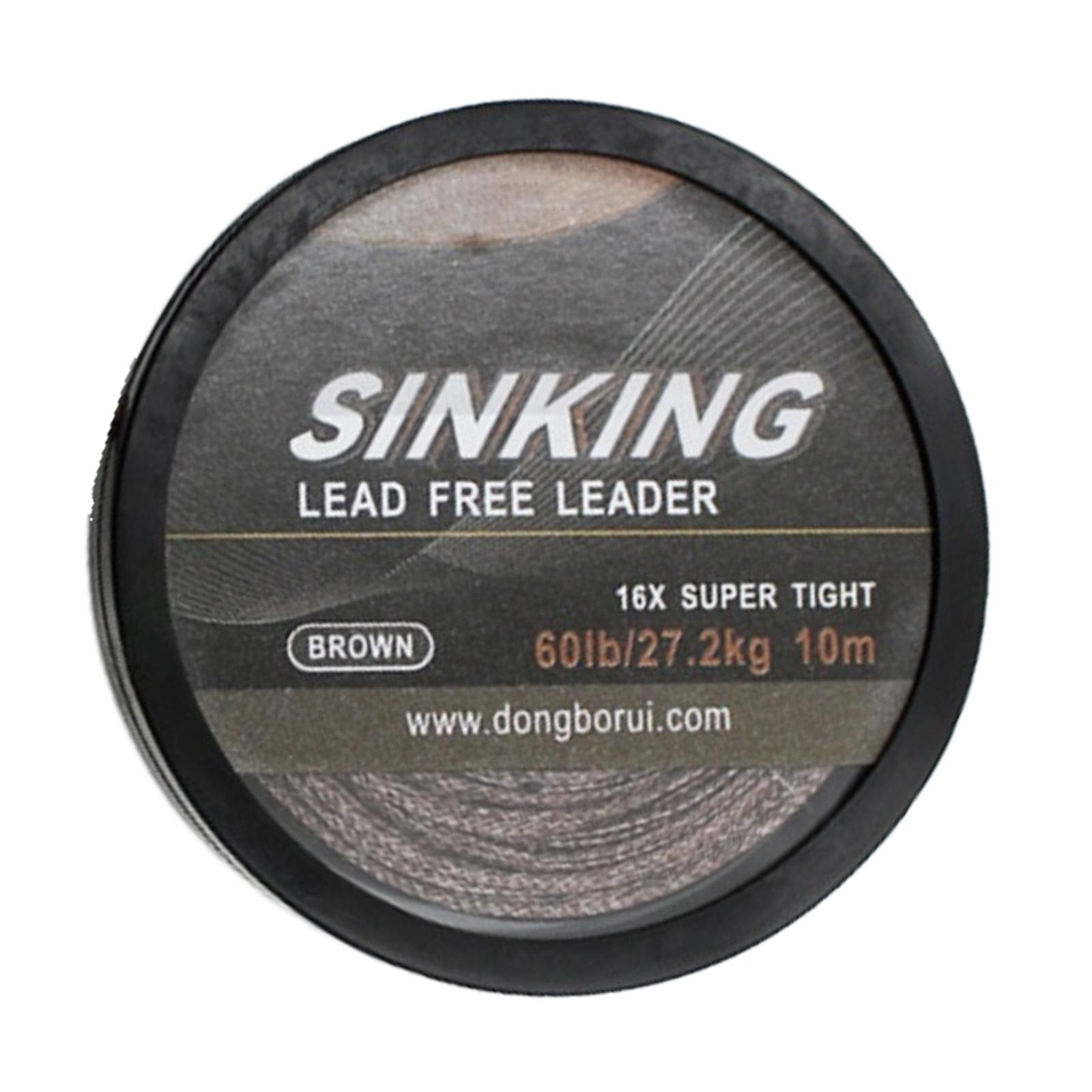 

Tightwoven 16 Strands Braided Line High Density Sinking Leader Line 10m/60lb Fishing Tackle Sinking Leader Line коричневий