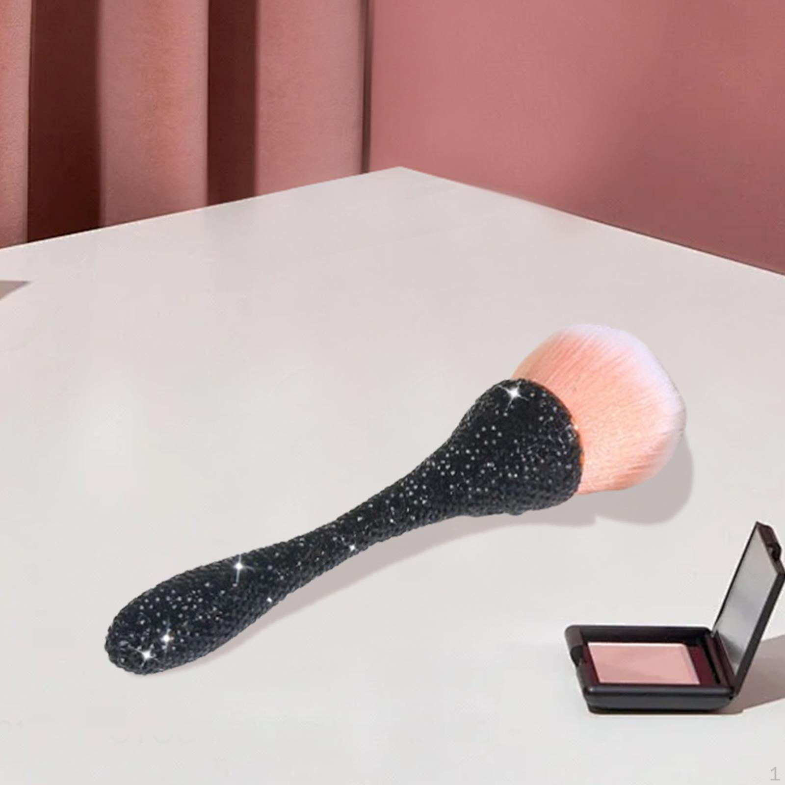 

Кисть для румян, пудра, инструмент для макияжа, мягкая, блестящая ручка, легкая, свободная чёрный