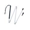Aluminum Four-Section Folding White Cane with Two Tips for the Visually Impaired and Blind (Black Grip, 130 Cm)