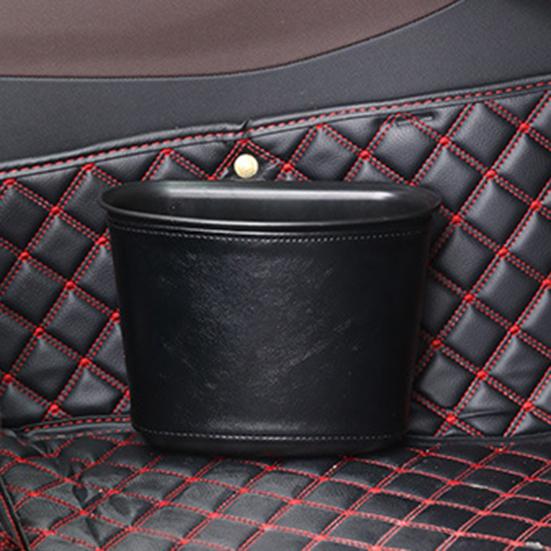 Car Trash Can for Vehicle Faux Leather Hanging Door Storage Bag for Garbage Waterproof Organizer Pouch for Car Interior