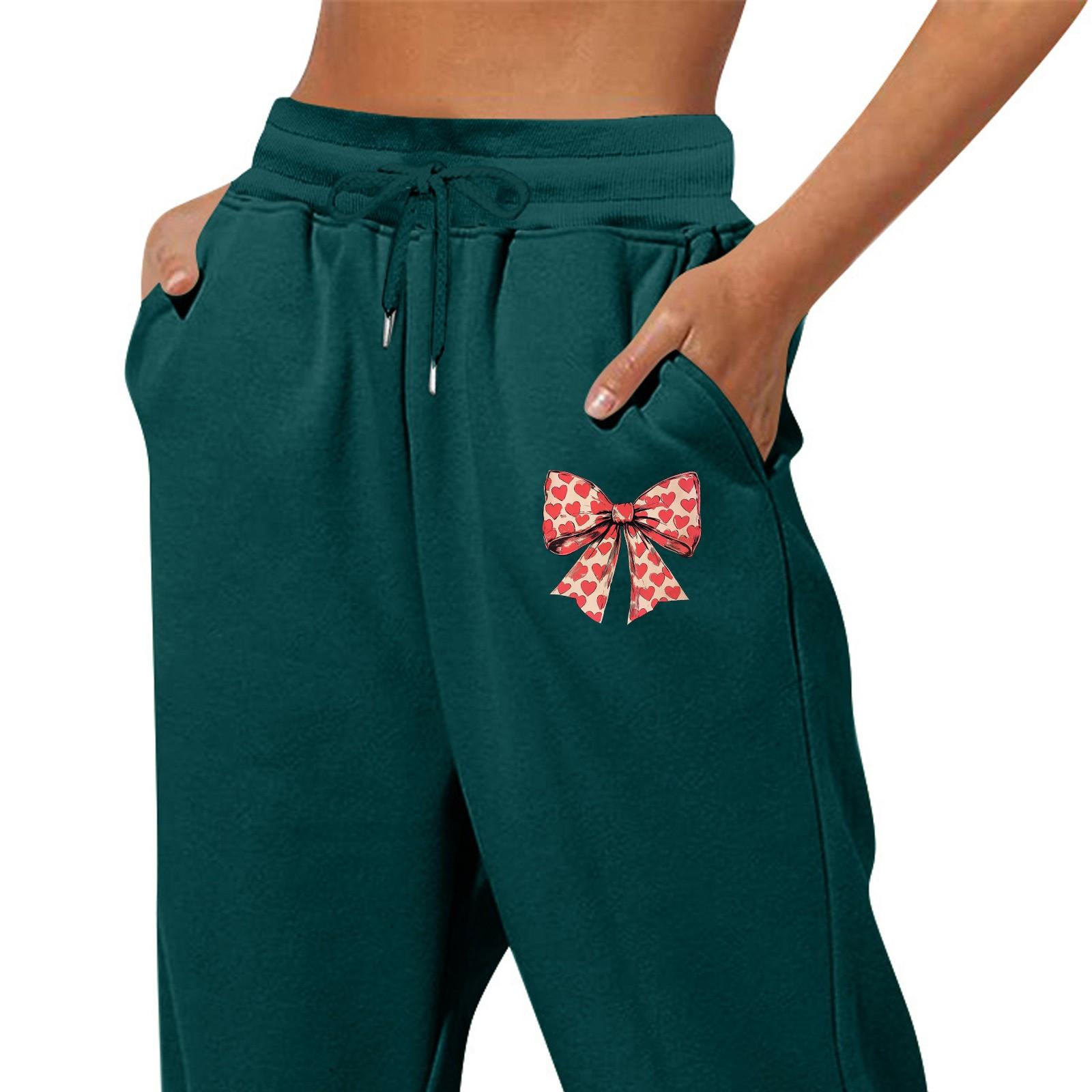 

Весенние и однотонные принтованные модные женские повседневные брюки с карманами и шнурком M