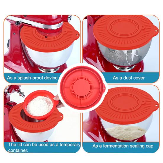 Silicone Seal Lid Bowl for KitchenAid 4.5-5QT Mixer Mess-Free Kitchen Mixer Anti-splash Protective Cover Replacement Mixer Accessories