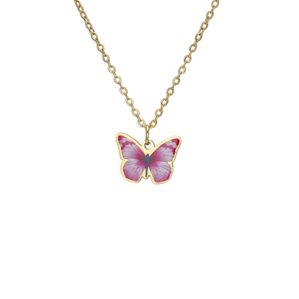 Teamer Colorful Butterfly Necklace For Women Girls Gold Color Stainless Steel Birthday Fashion Jewelry Gift Wholesale 2026 New