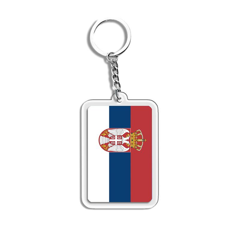 Acrylic Keychain Country Flags Collection United States Spain Russia France For Car Key Bag Gift Souvenir