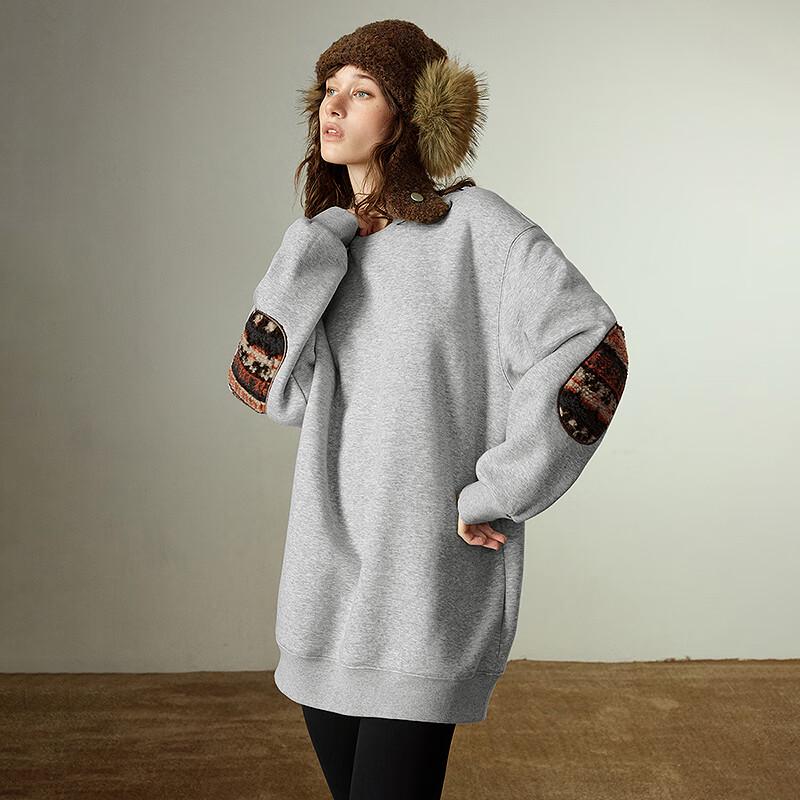 Chuyu Women's Winter Fleece Patchwork Sweatshirt