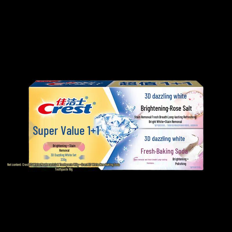 

Crest 3D White Rose Salt & Baking Soda Toothpaste Double Pack