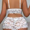 European and American sexy lace erotic underwear perspective temptation pajamas loungewear women's two-piece suit