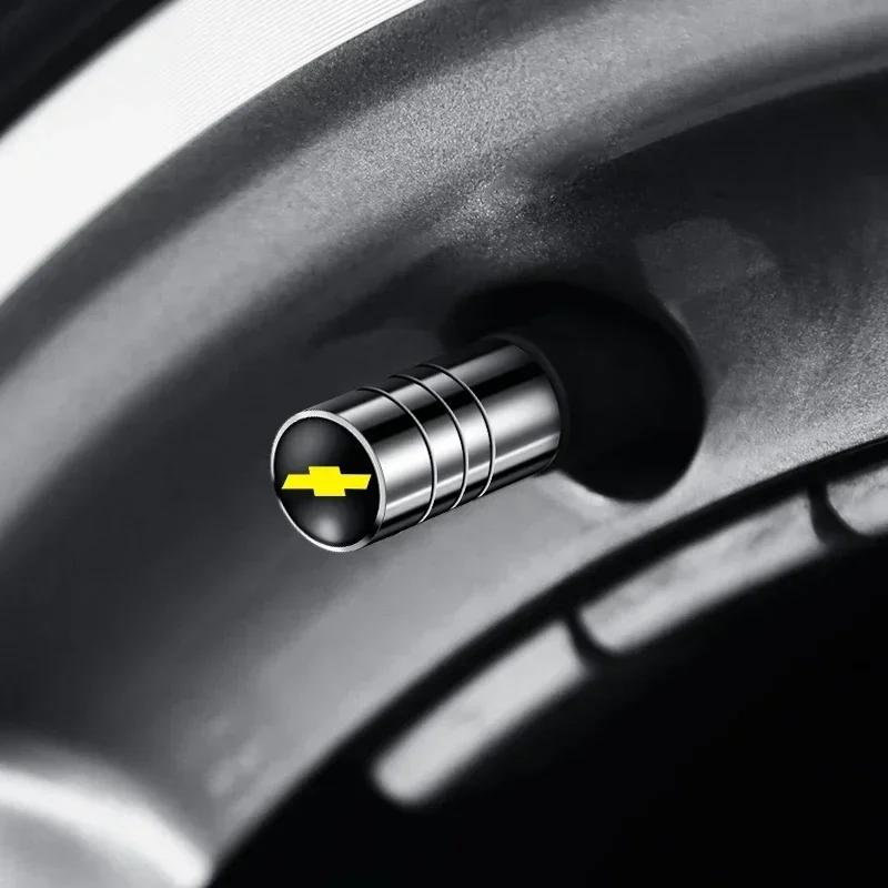 Lcnd9 4Pcs Car Logo Wheel Tire Valve Stem Caps Cover For Chevrolet Silverado Impala Malibu Equinox Cruze Camaro Cavalier Blazer