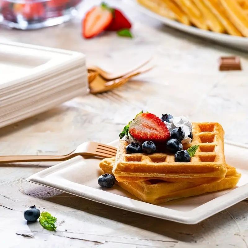 Disposable Square Plates Household Kitchen Restaurant Fruit Salad Dessert Appetizer Birthday Party Christmas Picnics Tableware