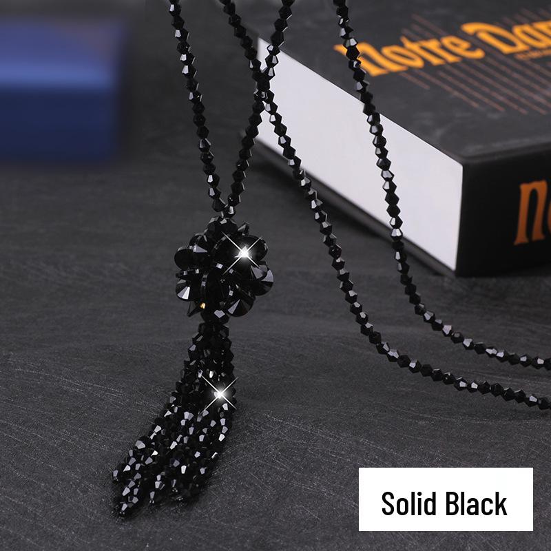 

Корейское ожерелье с кристальным цветком - Женская длинная цепочка, универсальный аксессуар Size K5