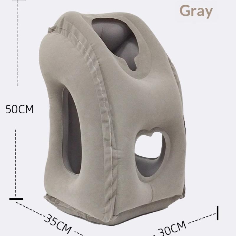 Portable Inflatable Travel Neck Pillow , Hand-Washable Cover For Airplane Car Bus Train Office Nap Camping