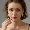 Stainless Steel Flower Stud Earrings: Elegant European & American Design for Women