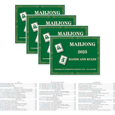 Mahjong Kartları 2025 Eller ve Kurallar Rehberi, Su Geçirmez Kart Seti, 4 Adet, Mahjong Seti Mahjong Elleri ve Kuralları, Ulusal Resmi Kurallar Yok, Resmi Olmayan