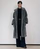 Leftseoul Teddy Bear Oversized Double Long Wool Coat [Dark Gray]