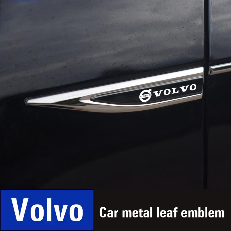 Volvo Metal Stickers 2Pcs Car Body Decoration Stickers For Volvo Xc60 Xc90 V40 V60 S60 V50 V90 S80 C40 XC40 V70 XC70 C30 Rdesign
