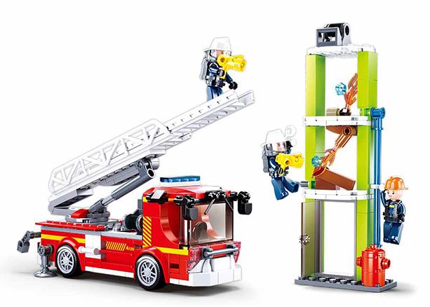 Klocki Sluban Fire Straż Pożarna Samochód Z Drabiną 343 - B0966