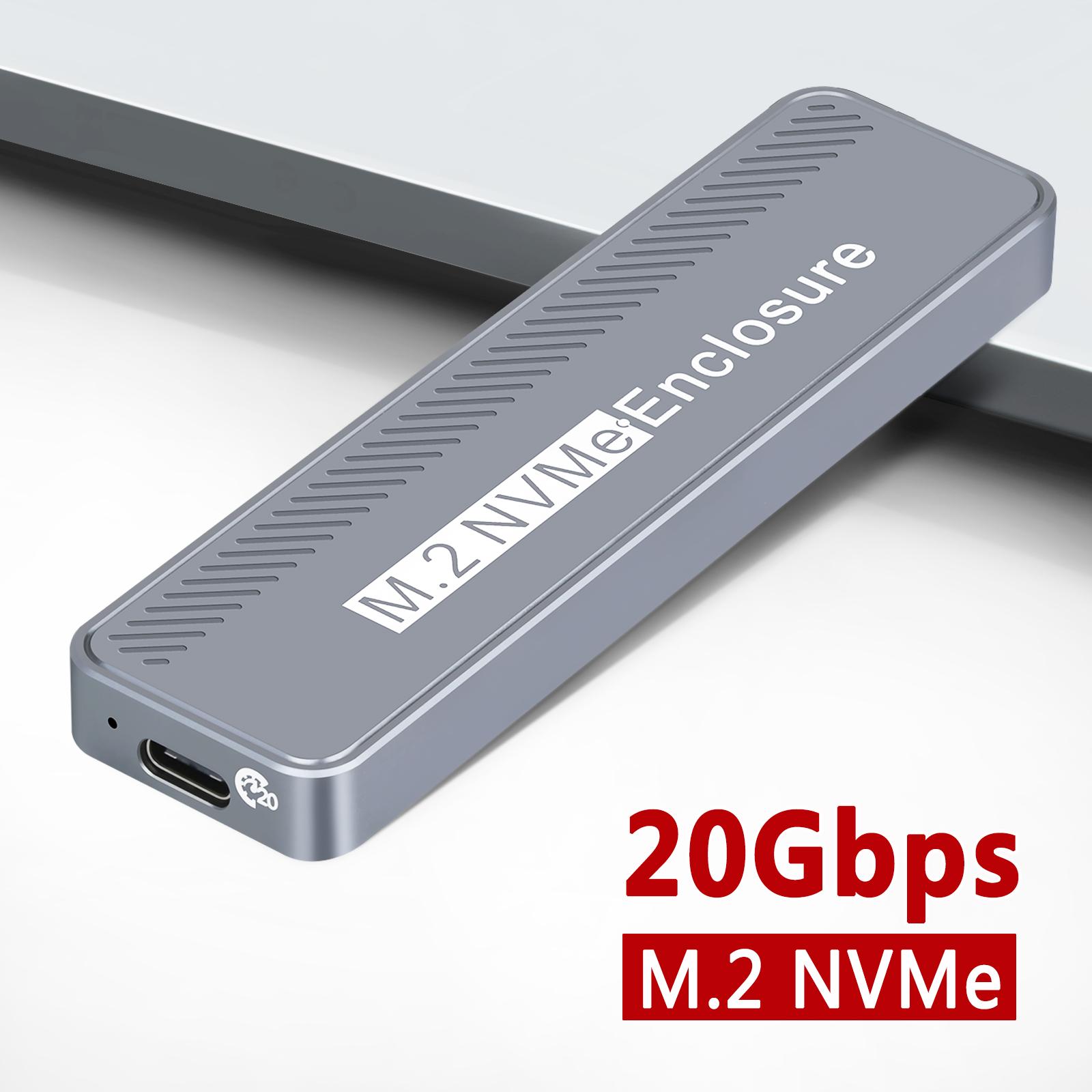 

Корпус SSD M2 NVMe 20 Гбит/с, полностью алюминиевый корпус SSD M.2 NVMe, корпус жесткого диска USB3.2 GEN2 Type-C для SSD M2 NVME 2230 2242 2260 2280