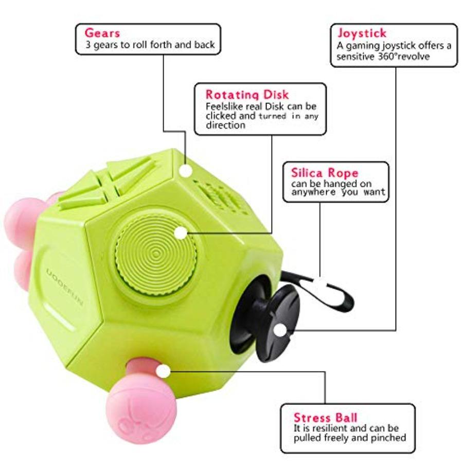 Fidgets Toy, 12 Sided Cube Toys, Toy, Relief Stress Cube Toy, Sensory Toy, Anxiety Toy For Childens And Adults With Impr