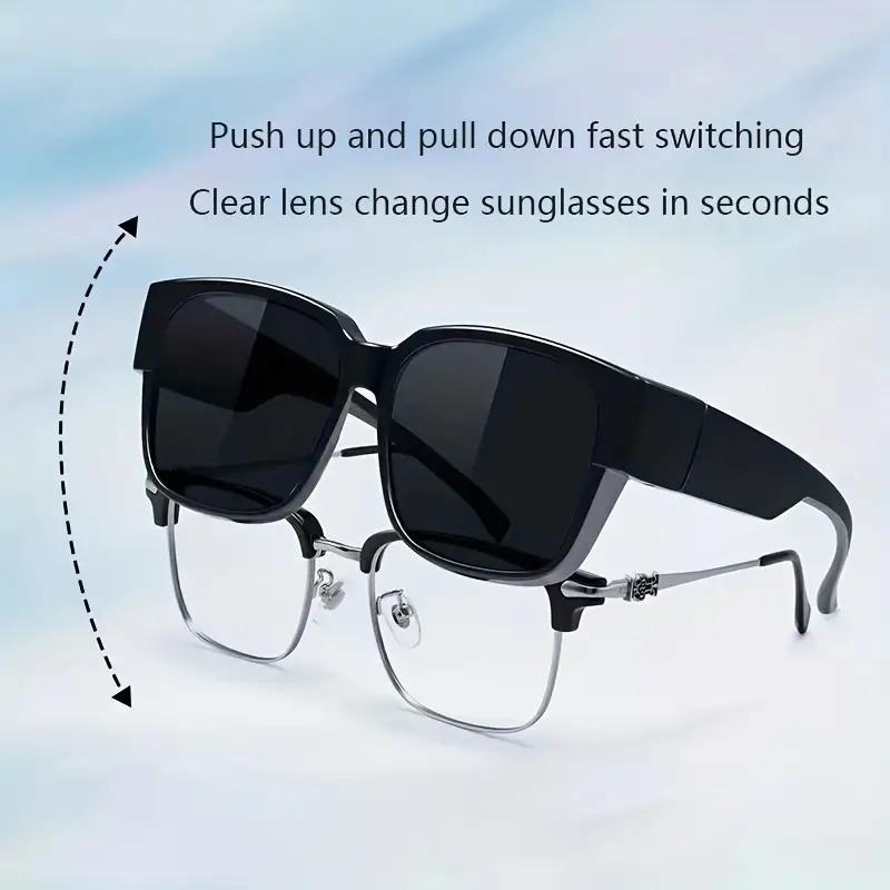 Polarized Sunglasses Cover Over Myopia Prescription Glasses Portable Non-polarized Glasses