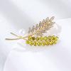 Kristall-Weizenähren-Brosche Temperament Zarte Corsage Damen Anti-Reise Seidenschal-Schnalle Perlen-Nadeln Langlebige Farbe Exquisite Brosche Geschenk