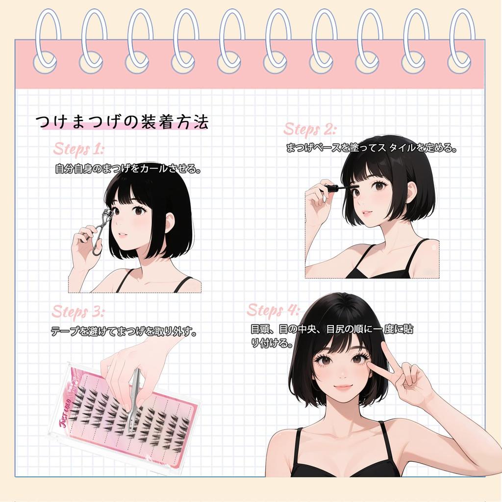 JUSTCOCO Partial False Eyelashes - No Glue Required, Natural Clumping Look, No Adhesive Needed, Glue-Free False Eyelashes, Cute, Natural Clumping