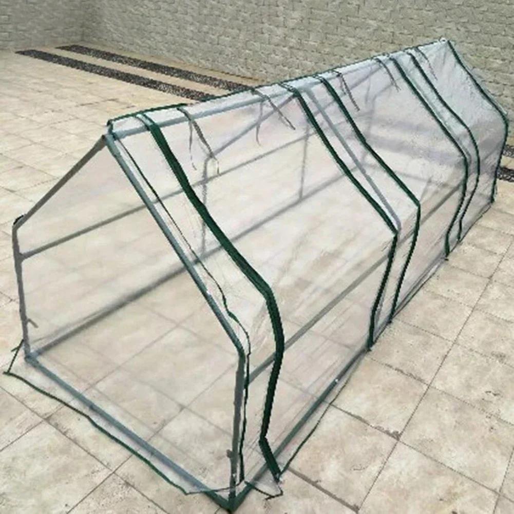 Outdoor Greenhouse Bottomless Flower Bed Clear Tent Without bracket Heat Preservation Cover Garden Raised Bed GalvanizedPortable