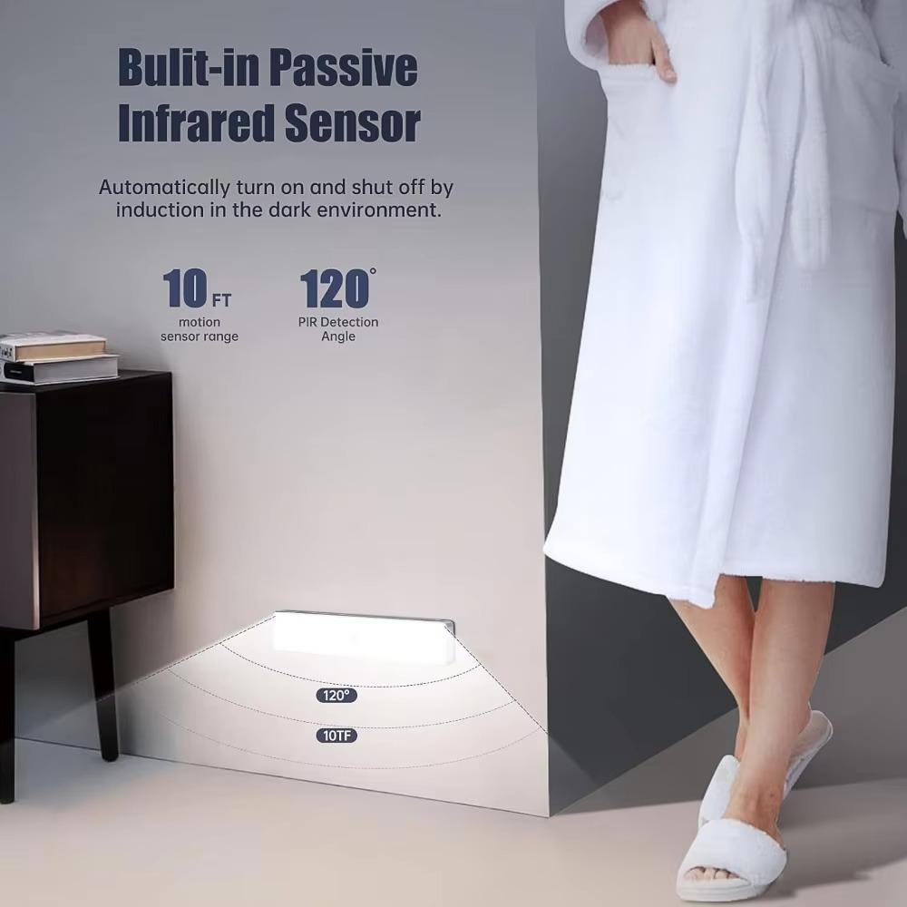 60 LED PIR Motion Sensor LED Under Cabinet Lamp Dimmable Rechargeable Night Light for Kitchen Bedroom Lighting Wall Lamp