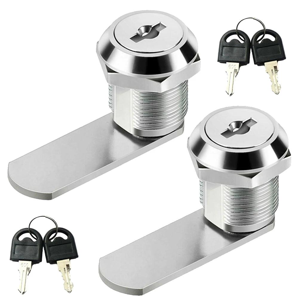 2pcs Drawer Cabinet Lock Mail Box Cam Lock Cupboard Door Tongue Lock With 2 Key File Cabinet Security Lock Furniture Hardware