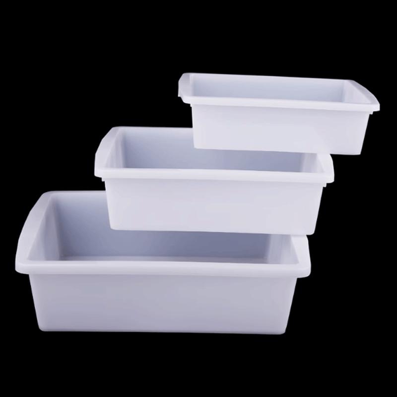 Rectangular White Plastic Storage Basket