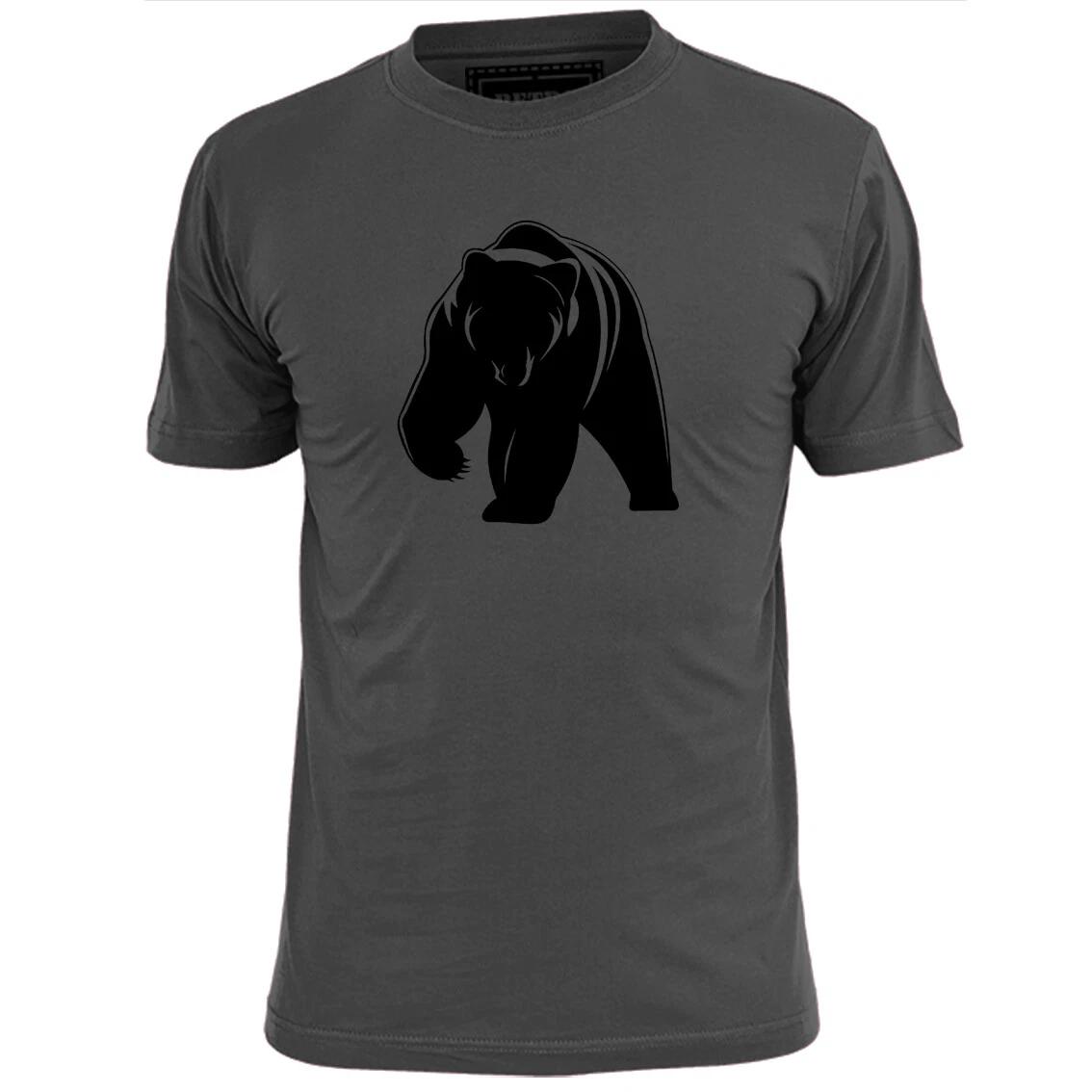 Mens Grizzly Bear Silhouette T shirt Brown Bear 4XL
