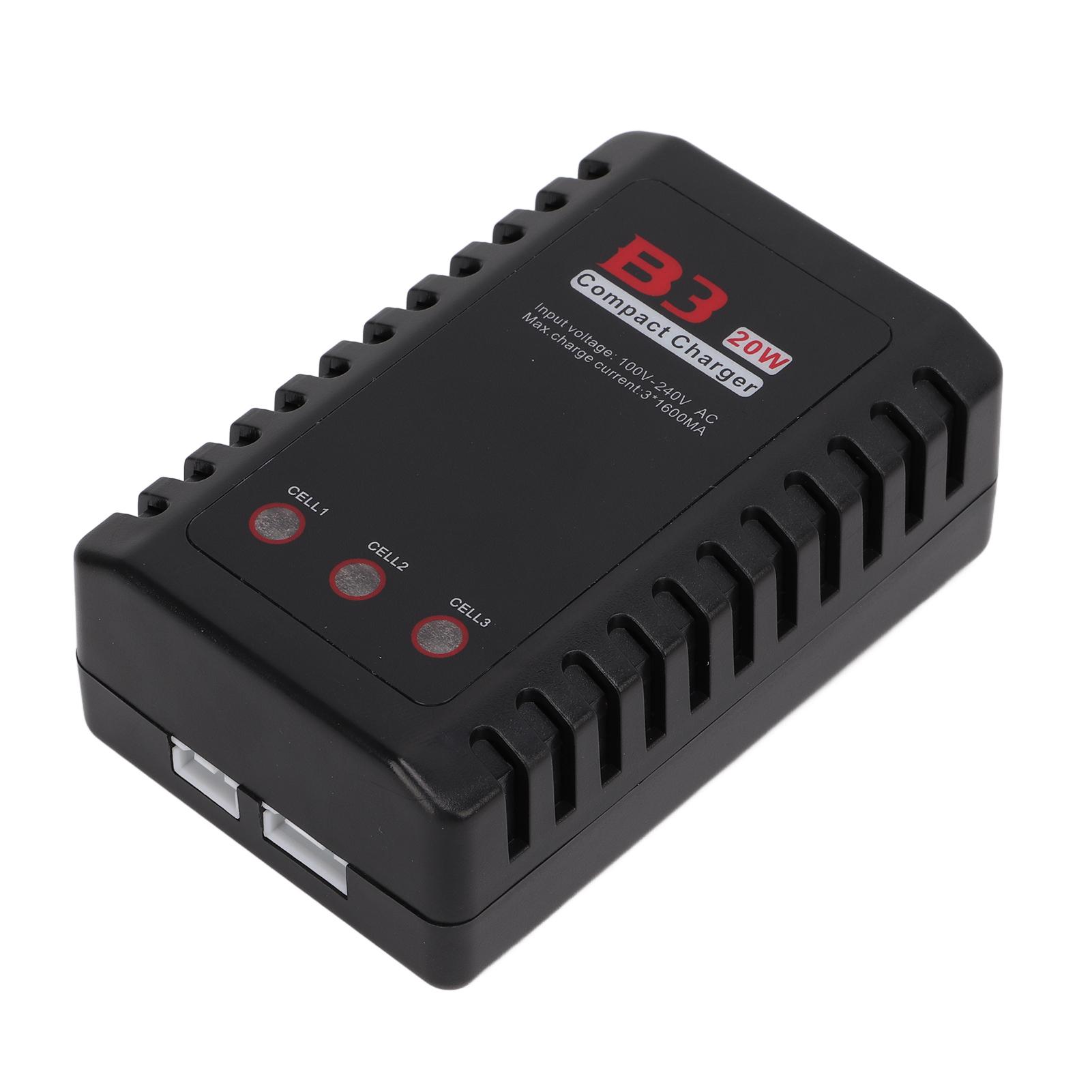 

HotRC B3 Балансний зарядний пристрій Ефективне розсіювання тепла Автоматичне вимкнення Зарядний пристрій для акумуляторів HotRC B3 Lipo