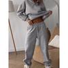 Womens Casual 2 Piece Set Long Sleeve Sweatshirt Pants Solid Color Street Sportswear