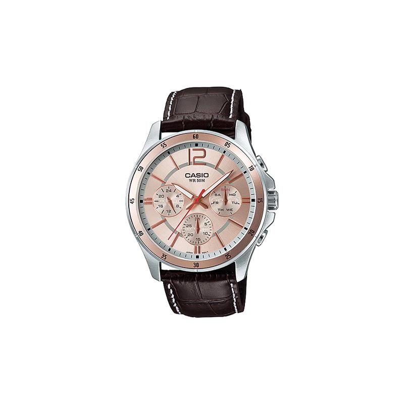 

Casio CASIOSTANDARD Series ENTICER Series Retro Brown Leather Strap Waterproof Quartz Movement Leather Strap Japanese and Korean Watch MTP-1374L-9AV коричневый