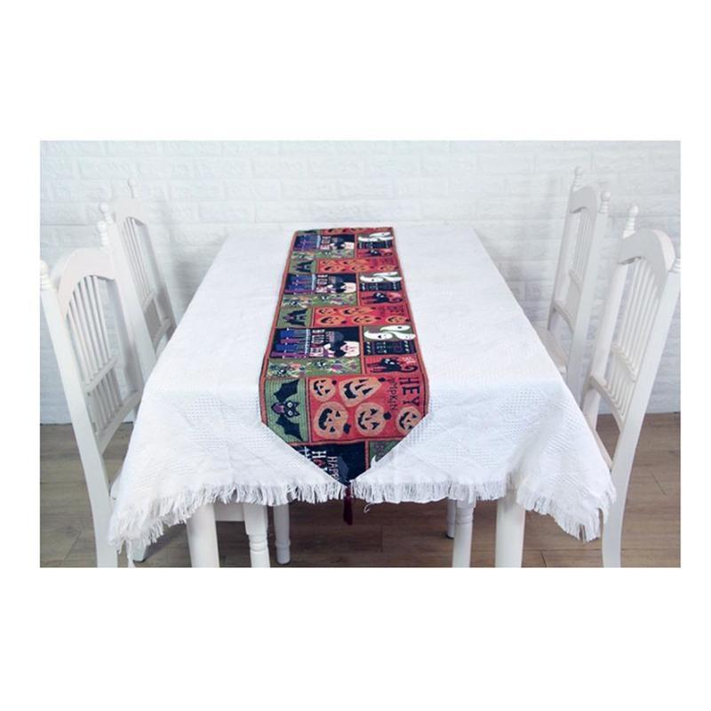 Halloween Tablecloth Placemat Table Flag Funny Pumpkin Tablecloth Decorative Bed Flag Halloween Rest