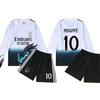 Kids' Real M White Dragon No. 10 Long Sleeve Football Jersey, Sizes 20-30, Digital Print