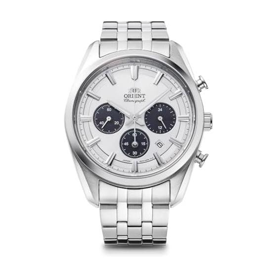 [Orient] ORIENT Watch Orient Stretto SOLAR Solar Powered Chronograph with Domestic Manufacturer s Warranty RN-TX0305S Men s White