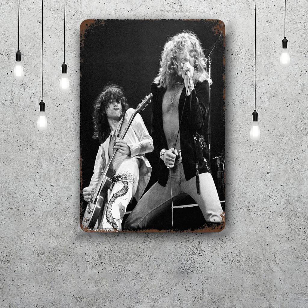 Robert Plant Band Vintage Metal Tin Signs Posters Decor Retro Metal Plaque Wall Art Decor for Garage Bar
