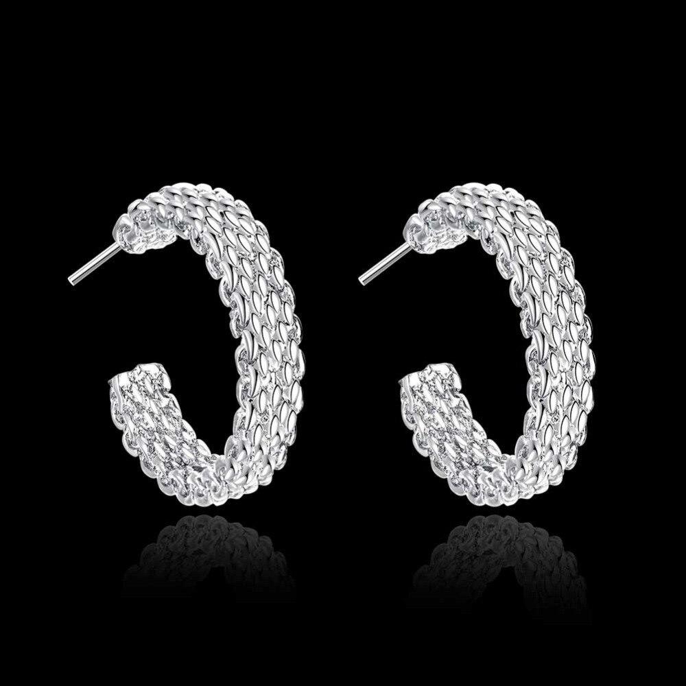 Nouvelle Arrivée Mode Argent 925 Bijoux Boucle d'Oreille Ronde Femme Bijoux Boucles d'Oreilles