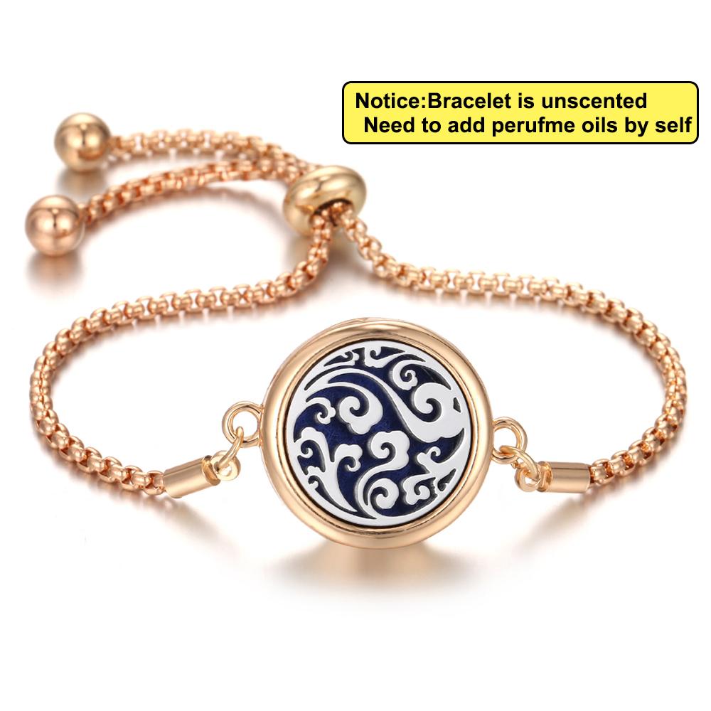 New Aromatherapy Diffuser Bracelet Essential Oil Diffuser Bracelet Alloy Stainless Steel Perfume Aroma Locket Bracelet for Women