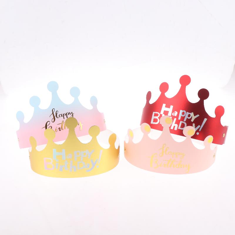 25Pcs Creative Happy Birthday Hat Crown Cap Diy Handmade Party Decor Po Prop For Adult Kids Cake Ornament