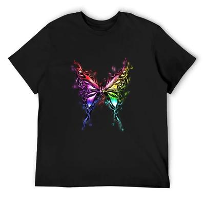 Burning Butterfly T-Shirt Anime T-shirt Vintage Anime Shirt Blacks Customizeds Mens Workout Shirts