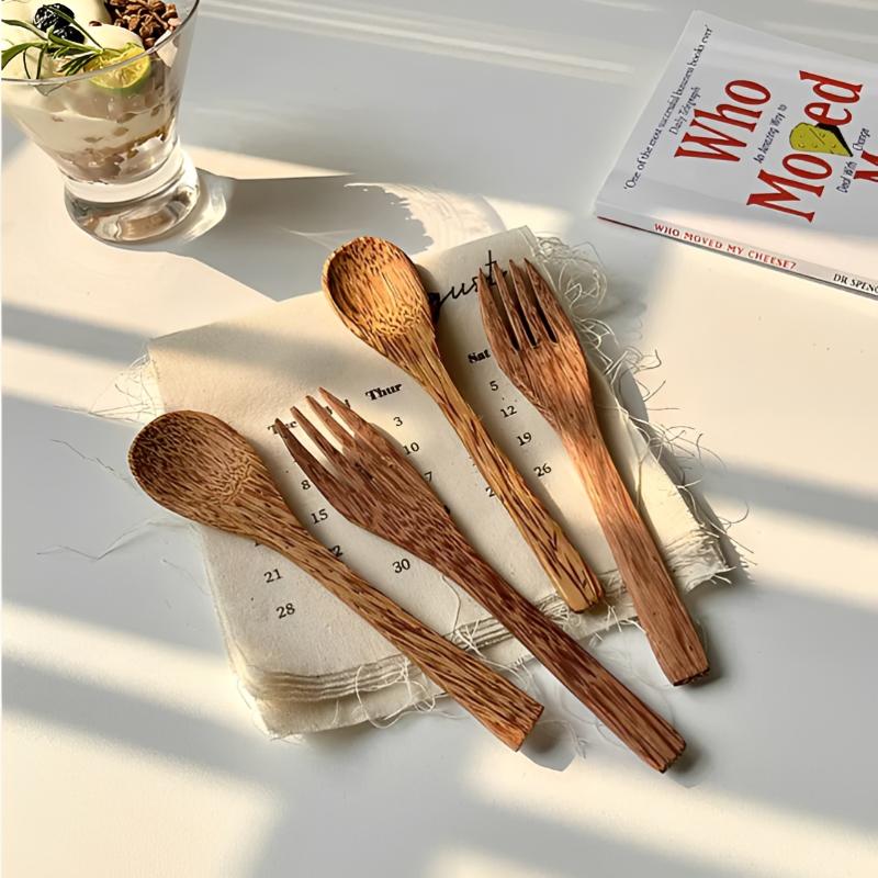 Coconut Shell Bowls - Natural Creative Vietnamese Old Coconut Shell Spoons