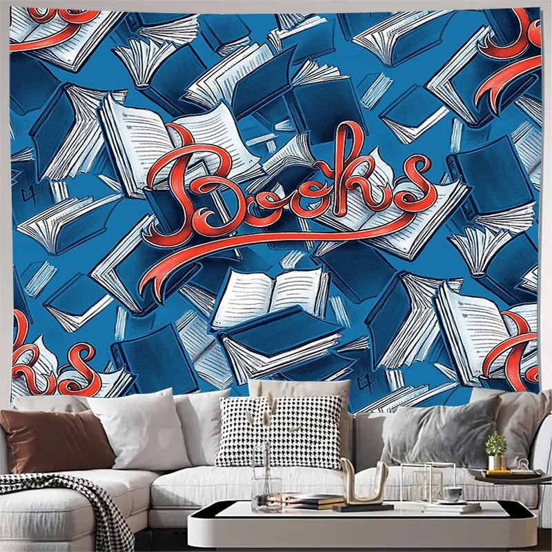 

Book Lover Tapestry Wall Hanging Literary Aesthetic Room Decor Reading Theme Dorm Decor Unique Gift for Bookworm Cozy Home Accen 74x94cm(29x37in)