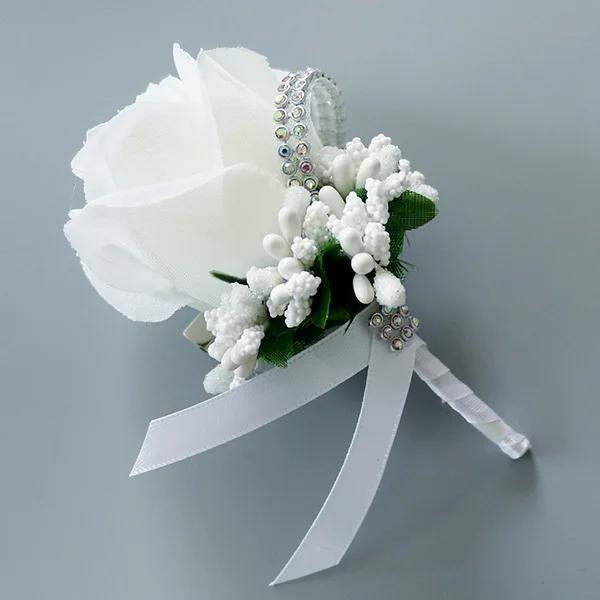 Knot Wedding Corsage Simulation Silk Rose Brooch Wedding Dress Flower Accessories Forest Berry Simulation Single Rose Corsage