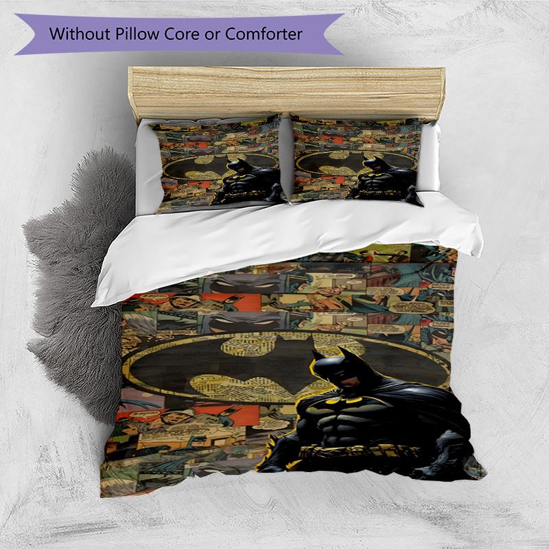 3pcs Duvet Cover Set (1*Duvet Cover + 2*Pillowcase, Without Core),Superheroes Print Bedding Set, Bedroom Decor, All‑Season, Birthday Gift